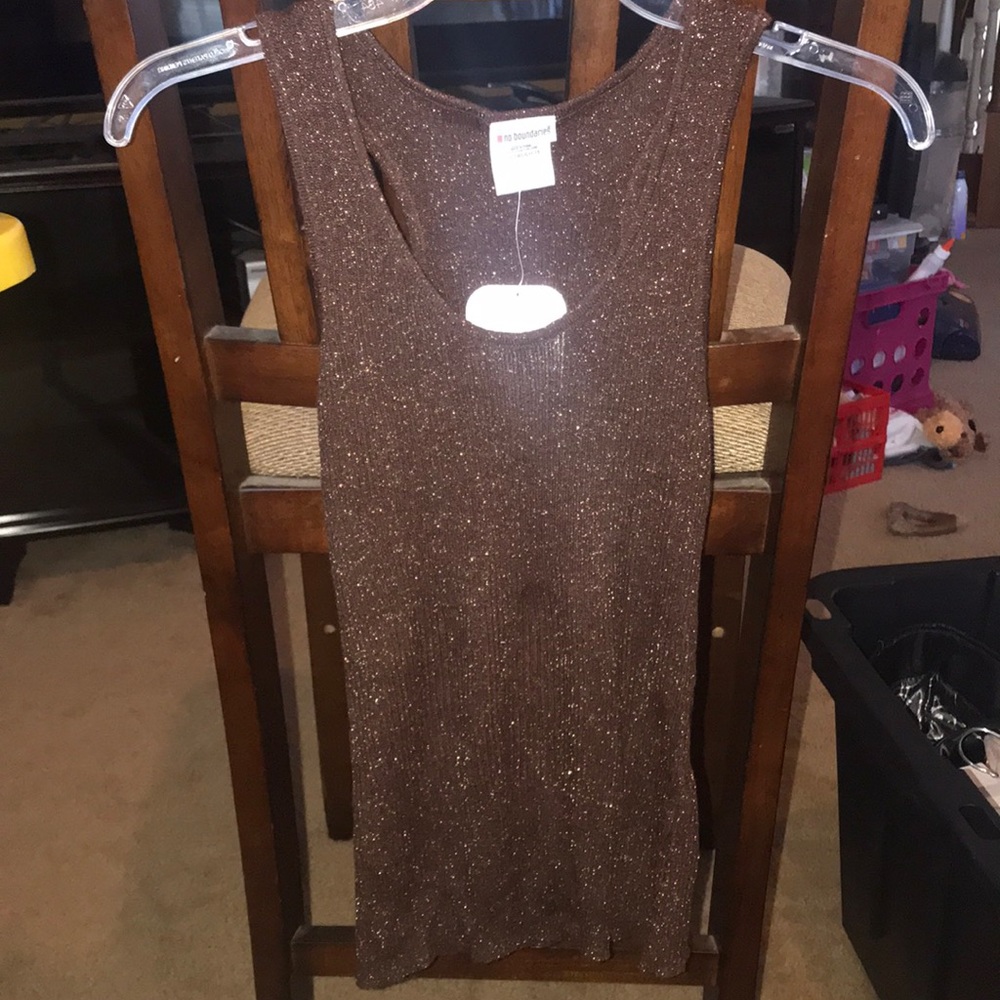 Glitter shirt brown & gold